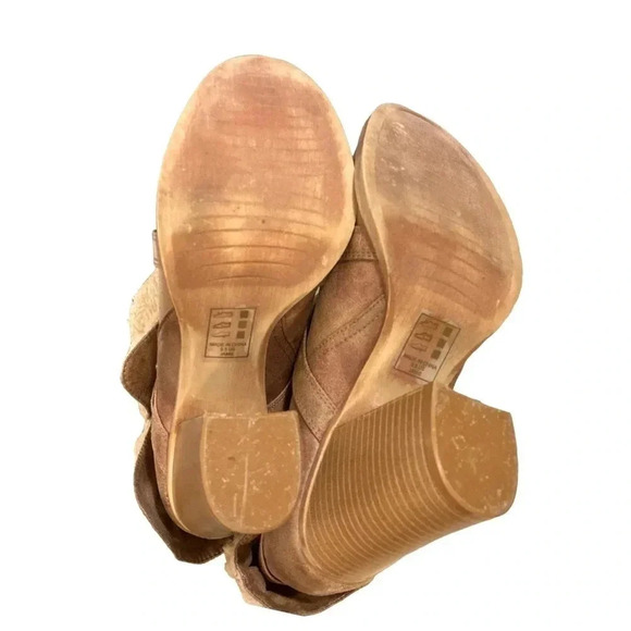 SHOE DAZZLE | Jamie Taupe Ankle Booties Fleece Lined, Chunky Block Heel Size 9.5 - Picture 8 of 8